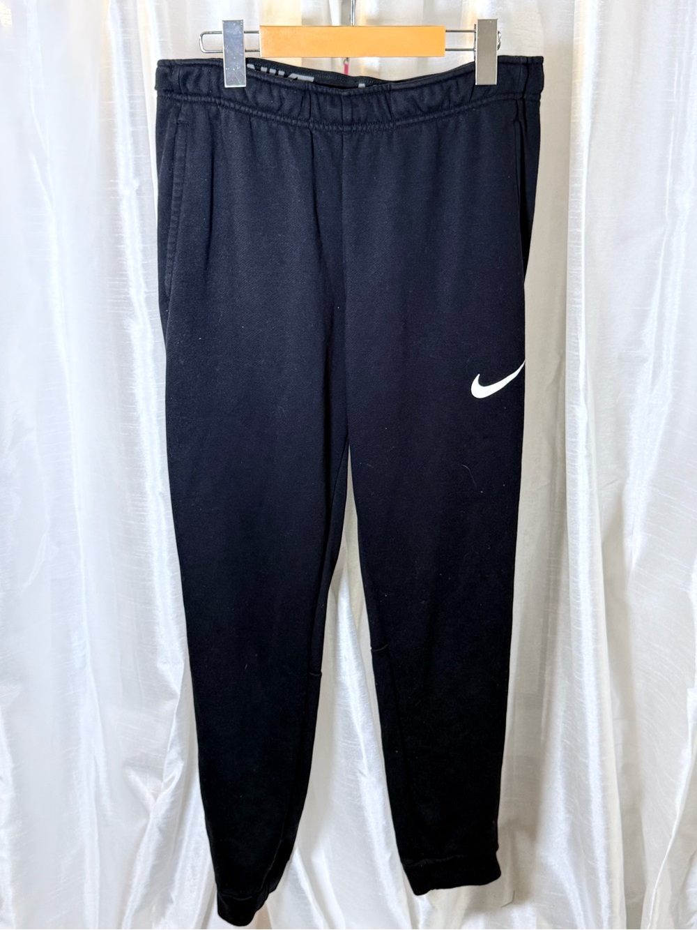 Nike Black Jogger Sweatpants with White Swoosh